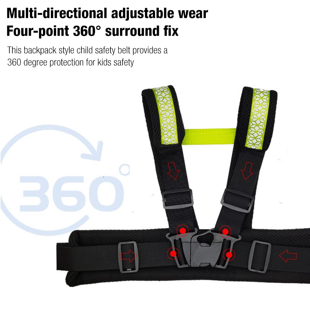 HASTHIP® Portable Adjustable Kids Safety Belt for Two Wheeler with Reflective Strips,Children Motorcycle Harness for Bike,Kids Ride Strap,2 to 12 Years