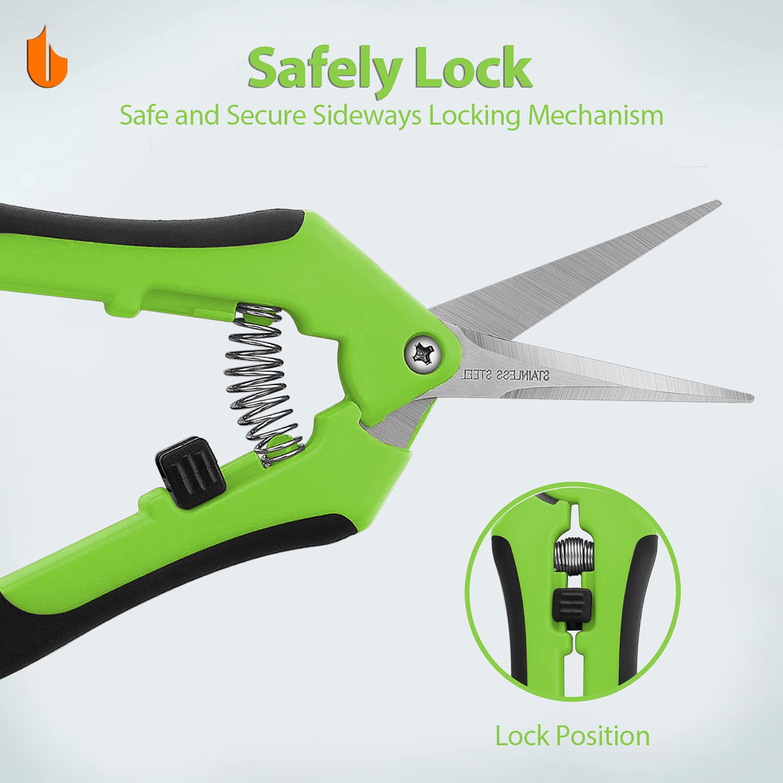 Supvox Garden Snip for Small Plant Pruning with Micro Tip Blades and Safety Lock | 2PCS Stainless Steel