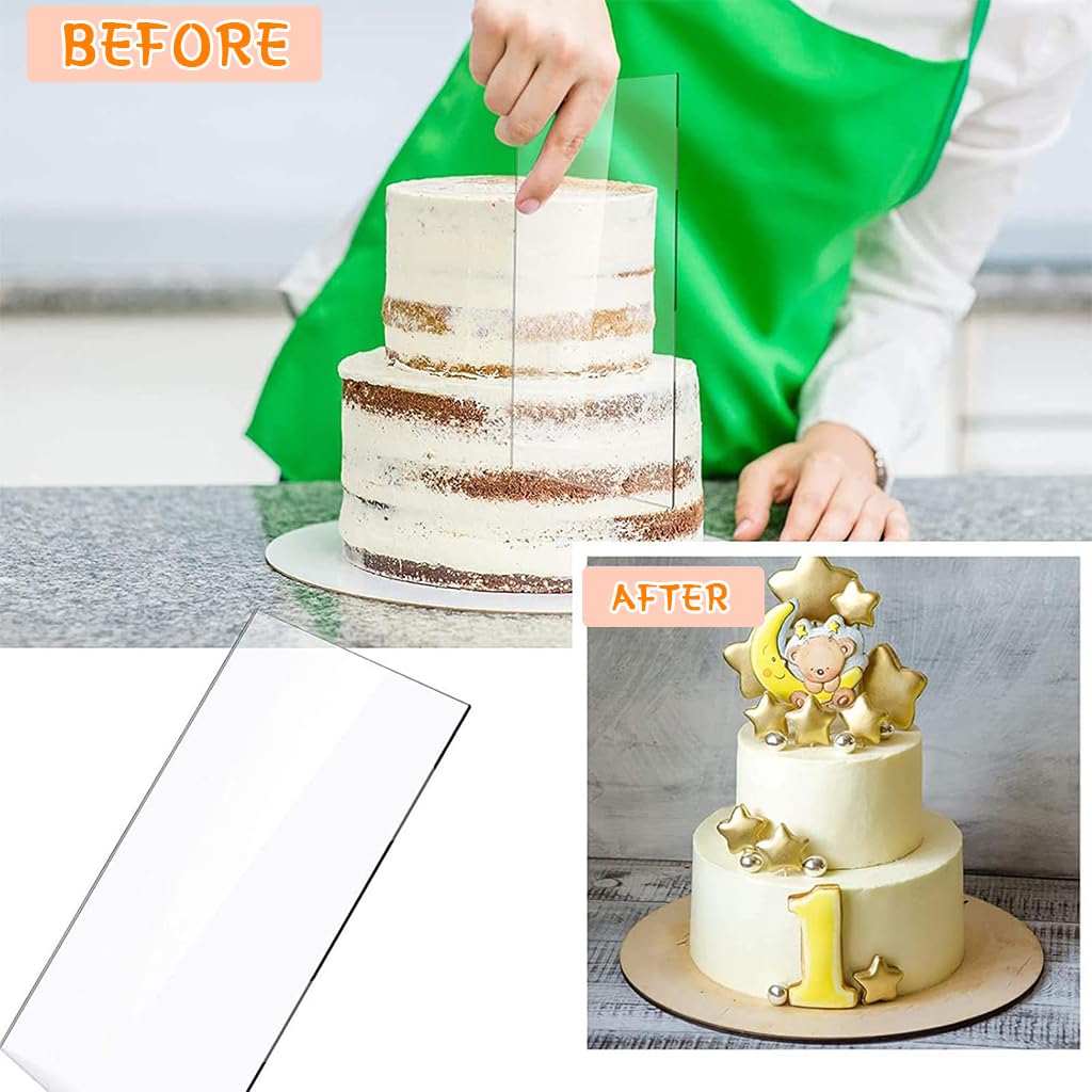 HASTHIP Cake Scraper Set for Icing with 7 Textured Edges and 9.4×3.9 in Comb Size | Food‑Grade Tool