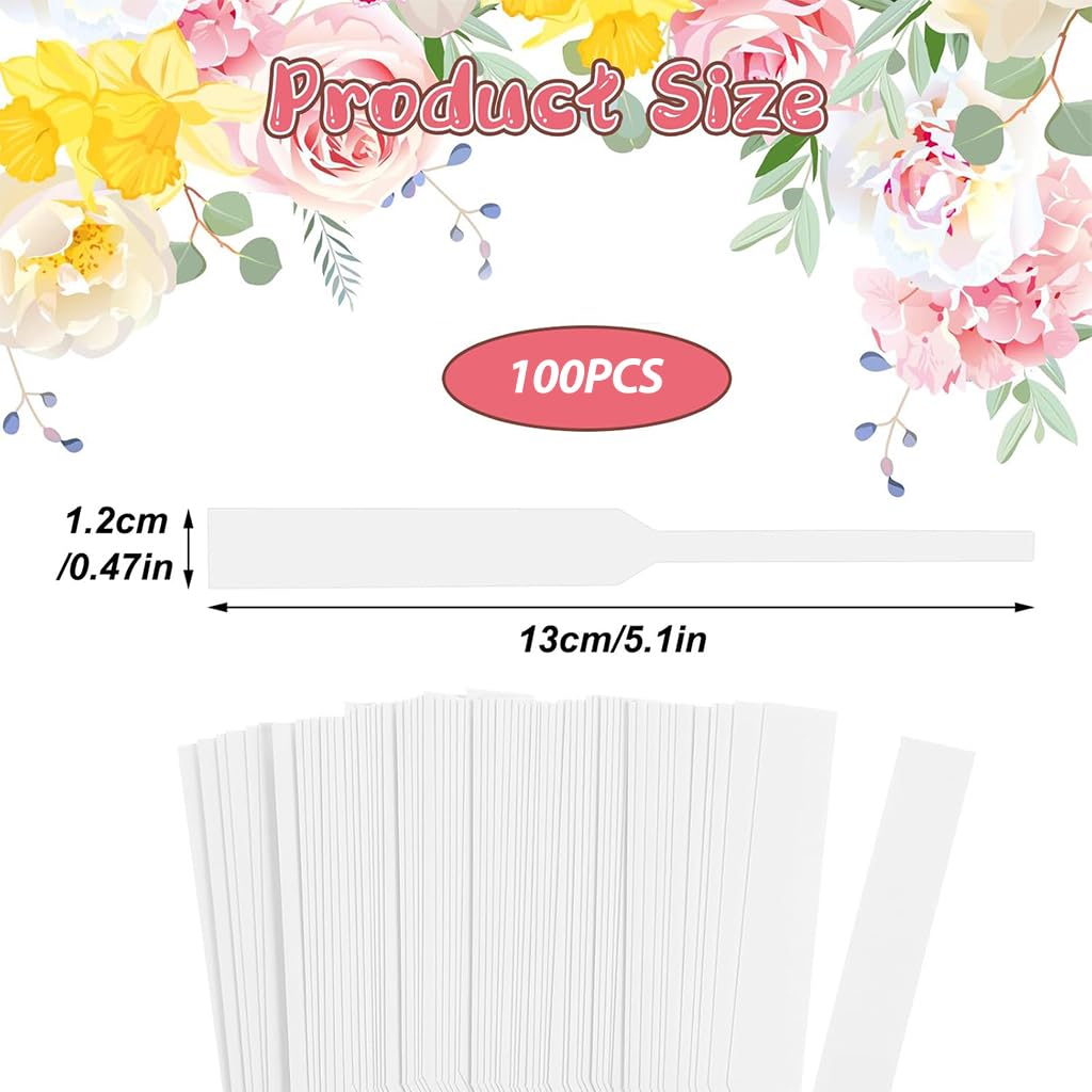ZIBUYU Scent Strips for Perfume Testing with 100 Count 13cm Length 0.4mm Thick Absorbent Cotton Pulp