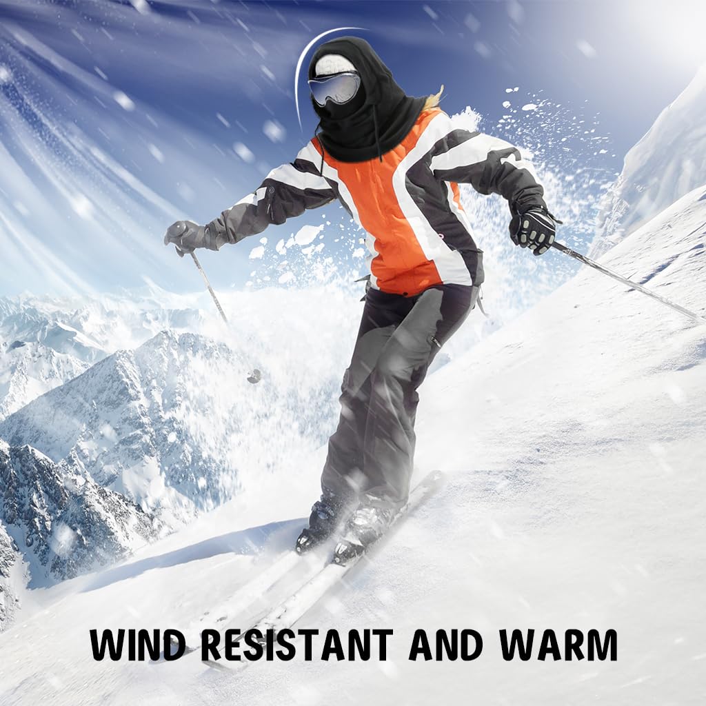 Venzina Balaclava for Winter Outdoor Use featuring Adjustable Drawstring and Warm Fleece | Ideal for Men and Women