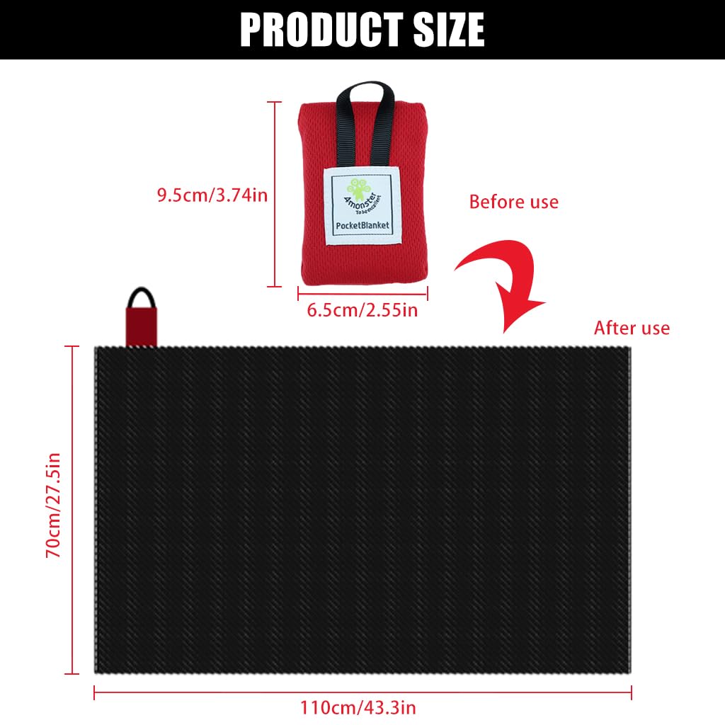 PROBEROS Mini Picnic Blanket for Beach and Camping with Double Side Waterproof Nylon 70x110 cm | Folds into 8x5 cm Pouch