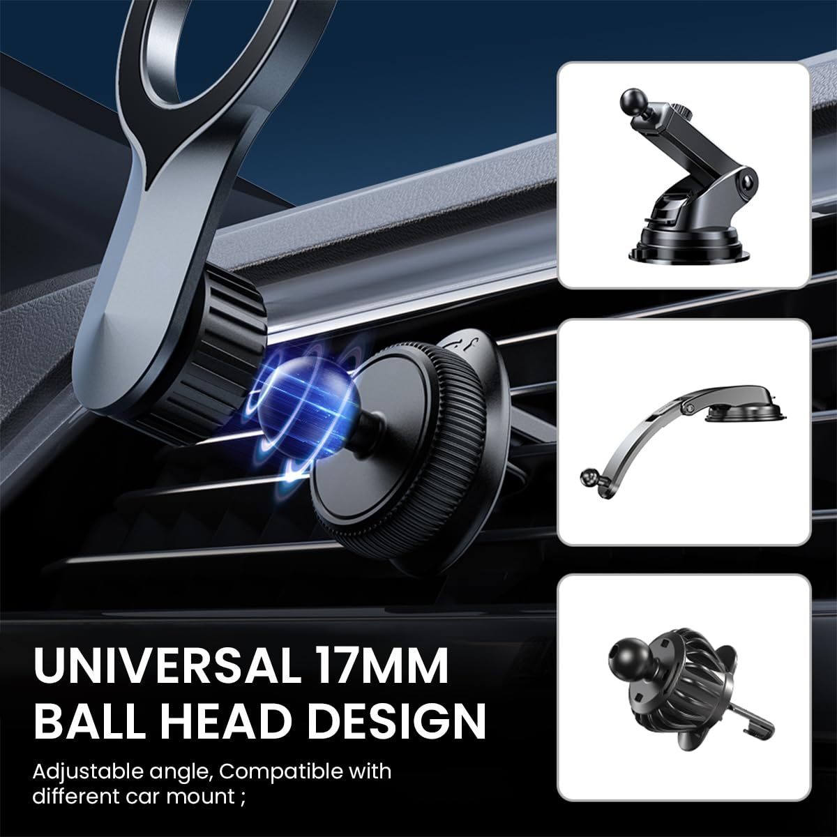 ZORBES Phone Holder for Car Vent with 16pcs N52 Magnets and 360° Rotatable Arm | Hands Free Mount
