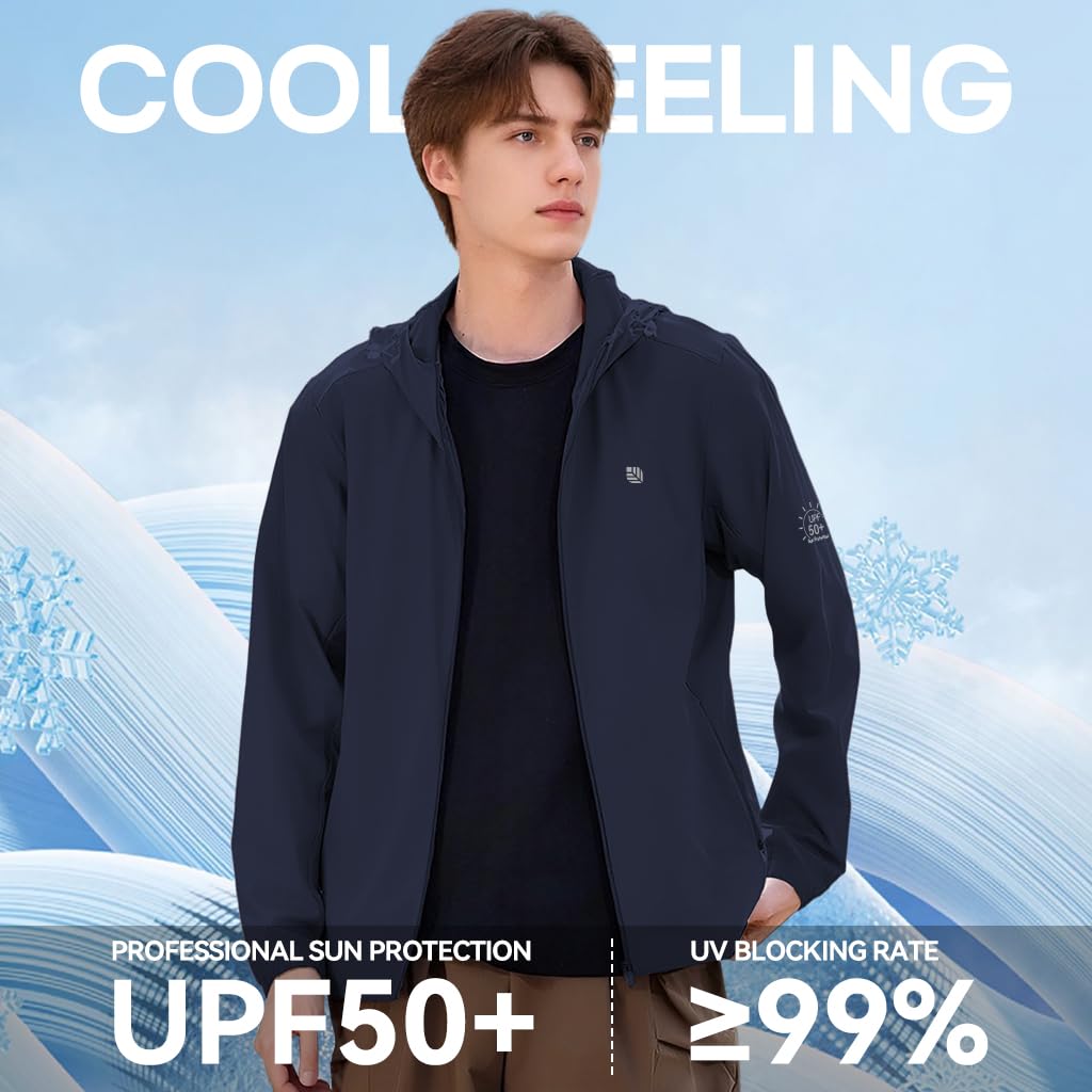 Venzina Sun Jacket for Men with UPF 50+ UV Protection and Removable Hat | Quick-Dry Nylon