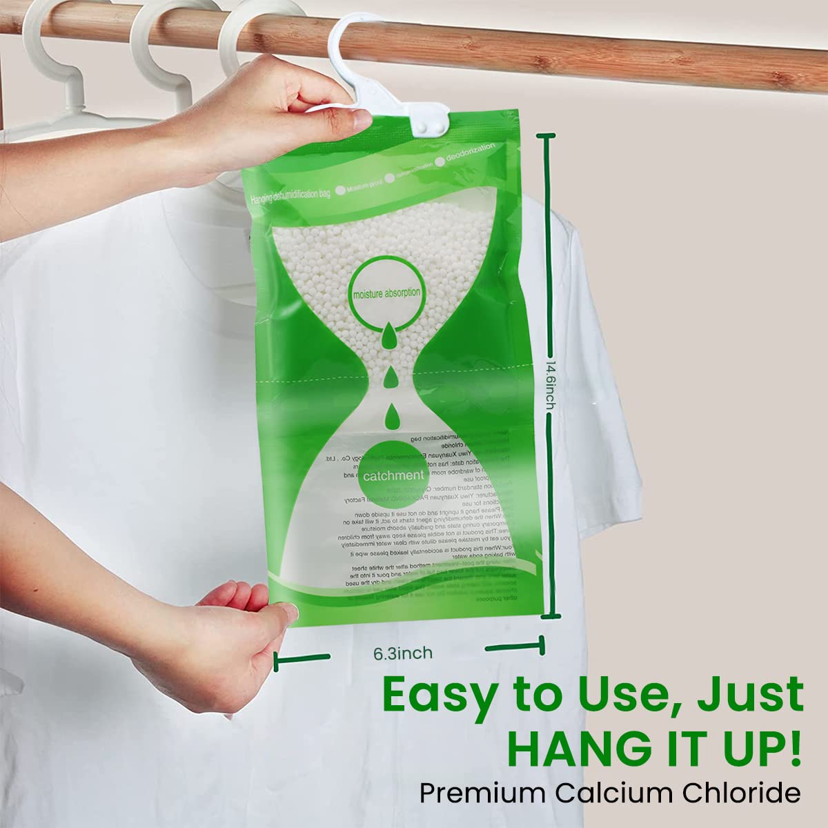 HASTHIP Moisture Absorbers for Closet with Hanging Hook Design and 160g Capacity | 5 Pack