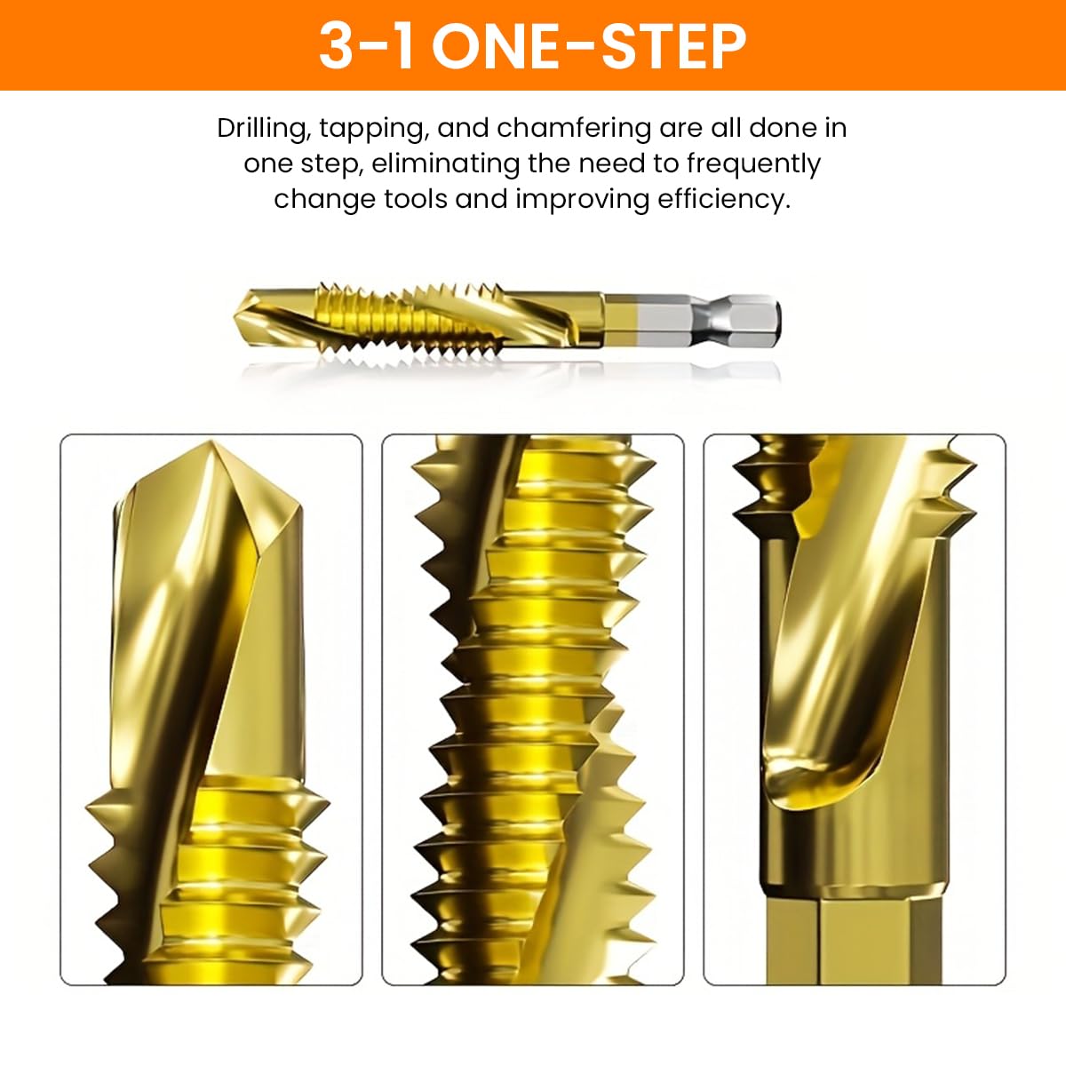 Serplex Drill Bit Set for Wood Metal and Plastic with 33 pcs M3–M10 Extractors | High Speed Steel 1/4 Inch Hex Shank