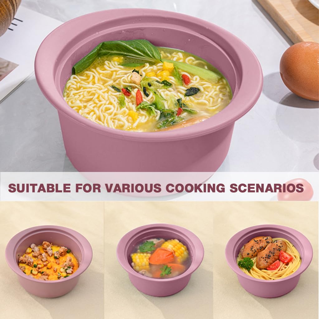 HASTHIP Silicone Microwave Steamer for Baby Food and Vegetables with Spill-Proof Lid | 700ml BPA-Free Bowl