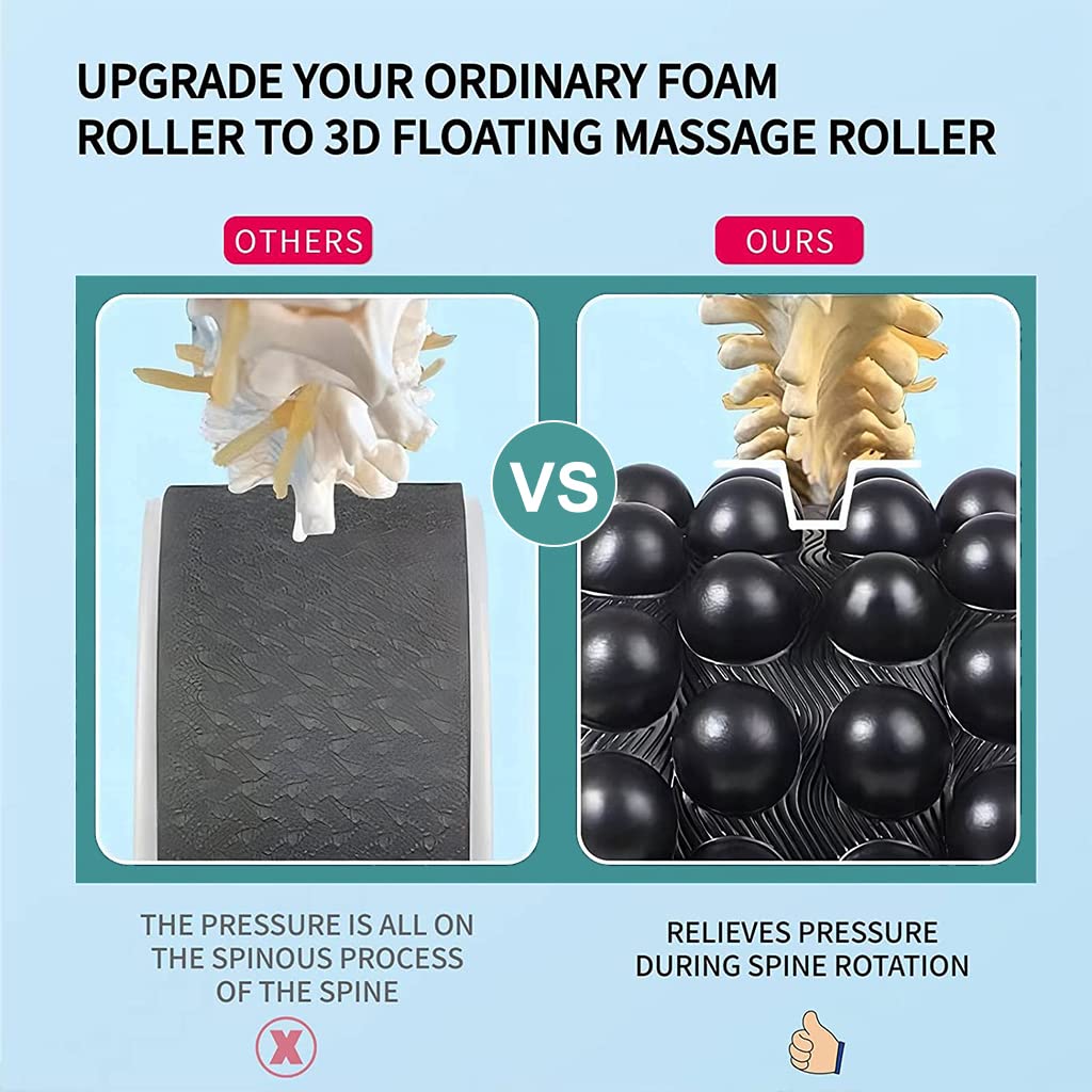 Proberos Foam Roller for Back Stretching with Massage Nubs and 7.5 in Wide Stable Design | ABS Back Massager for Yoga and Fitness