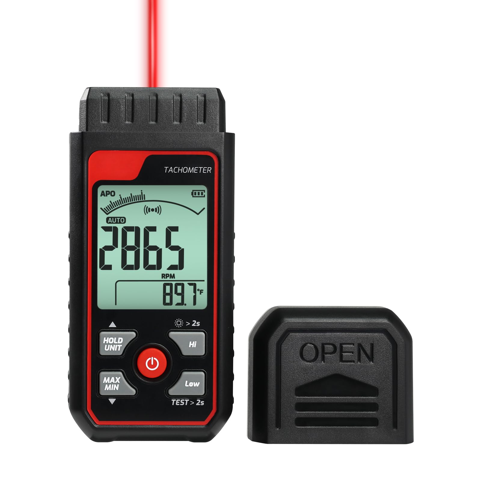 Serplex® Non-Contact Digital Tachometer RPM Meter Speed Gauge Laser Photo Tachometer with 3~99999 RPM Range, Backlit Display | Analog Bar Scale | Custom Alarms for HVAC Motor Engine Speed Tester