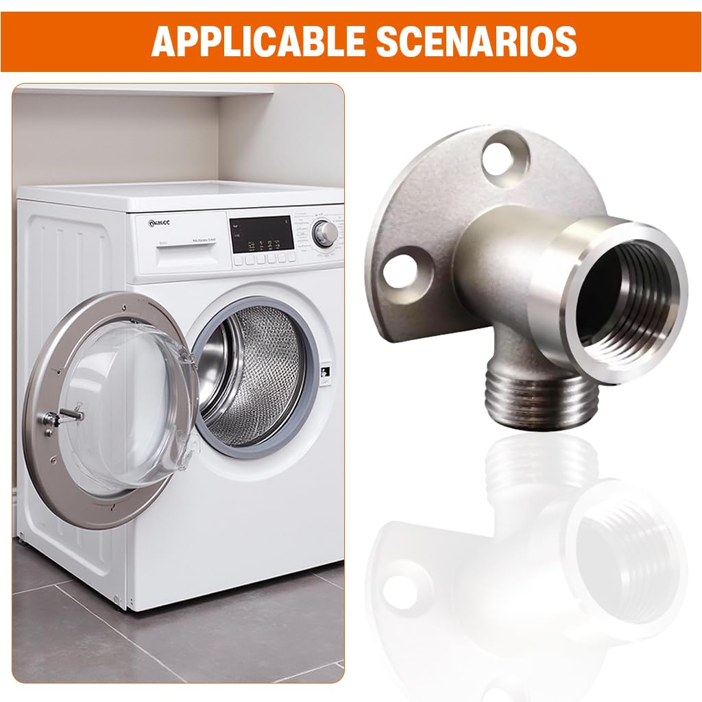 HASTHIP Bathroom Angle Valve Adapter for Wall-Mounted Shower Hose featuring Stainless Steel Design | Converts Flush-Mounted to Exposed System