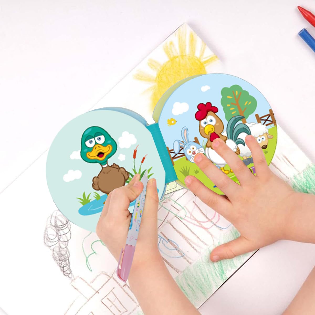 PATPAT Magical Water Painting Book for Toddlers with 8 Waterproof Pages and EVA Cover | Fun Bath and Travel Coloring Toy