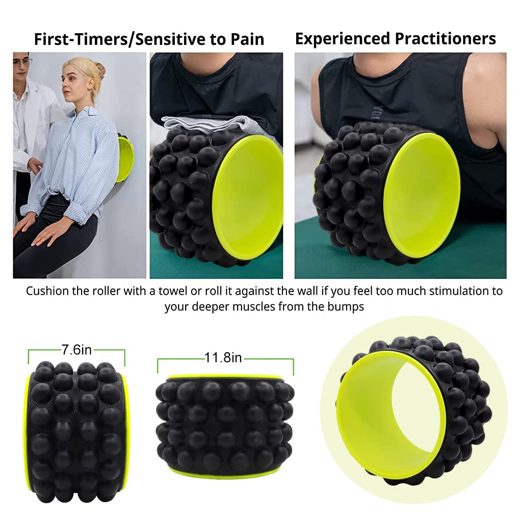 Proberos Foam Roller for Back Stretching with Massage Nubs and 7.5 in Wide Stable Design | ABS Back Massager for Yoga and Fitness