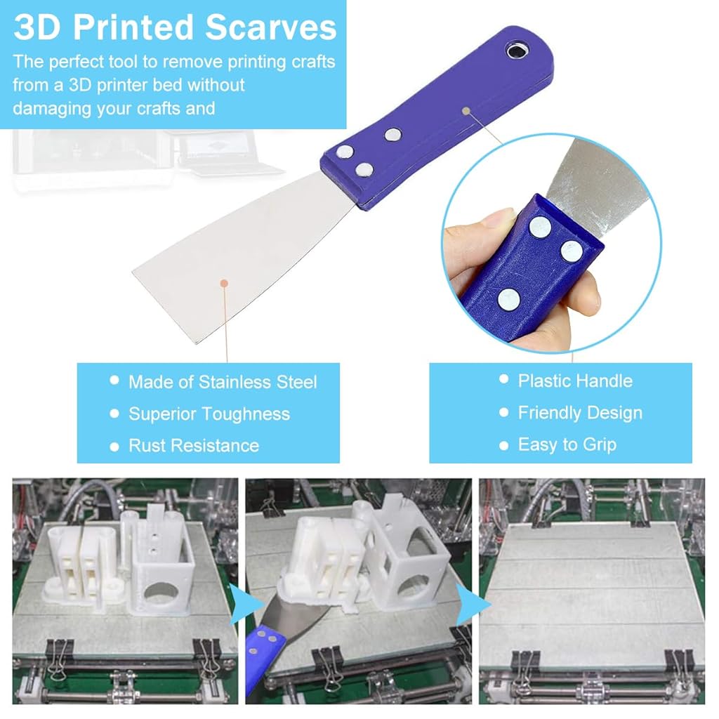 Serplex® 3D Printer Tool Kit Clean Basic Tools with Plier, File, Tweezer, Trimmer Pen, Resin Filter, Scraper, Plastic Remove Tool, Silicone Mat for SLA DLP LCD 3D Printer Accessories