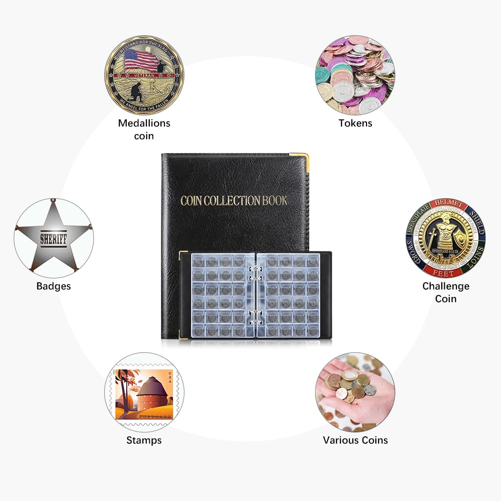 OFIFO Coin Album for Collectors with 360 Compartments and Zipper Closure | PVC Anti‑scratch Storage Book