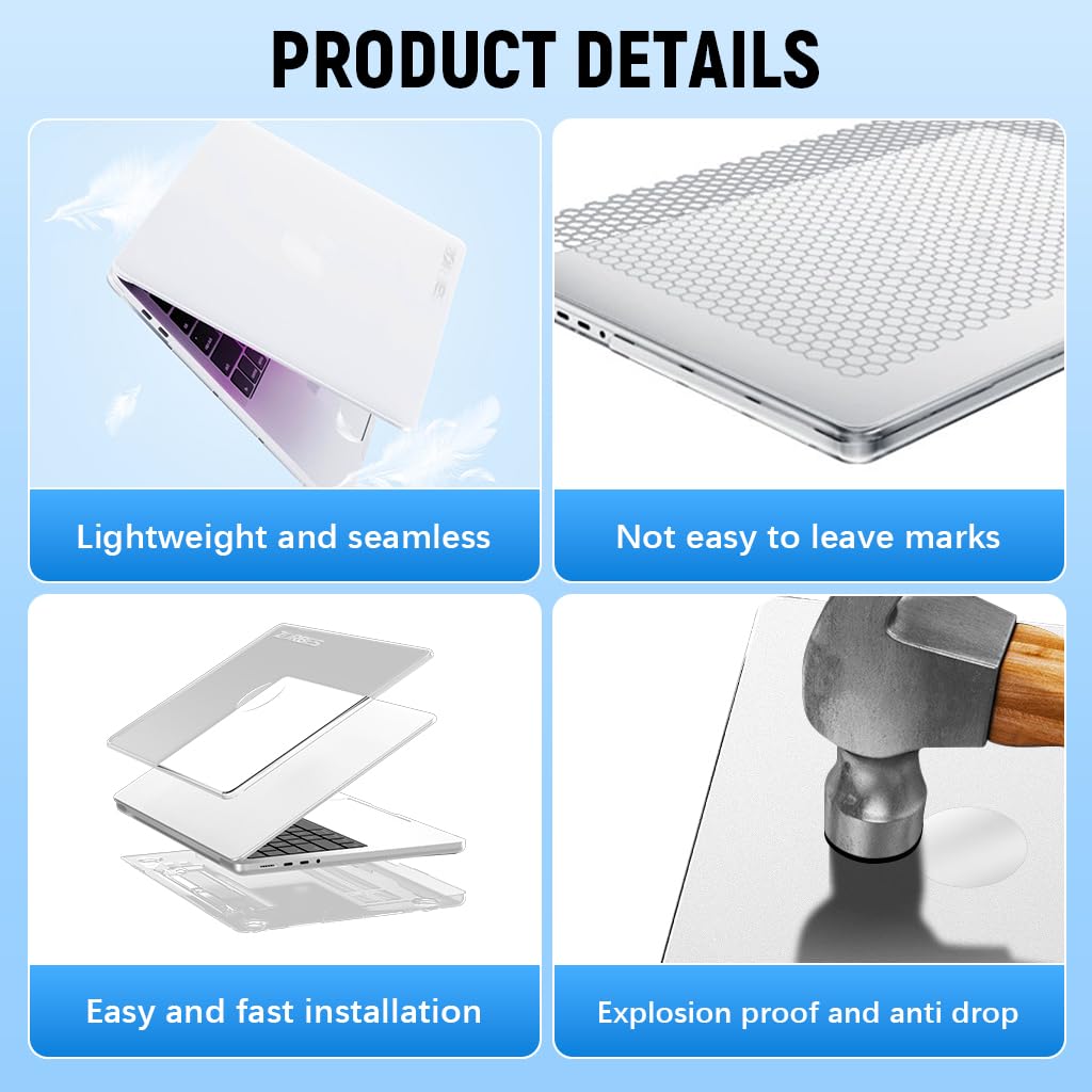 ZORBES Foldable Kickstand Laptop Cover for MacBook Air 13.6 inch with Clear Hard Shell | Scratch Resistant PC Case for M4 M3 M2 Models