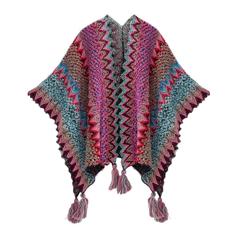 SANNIDHI Shawl for Women featuring Hand Knitted Open Front Design 140x110cm | Cozy Fall Wrap