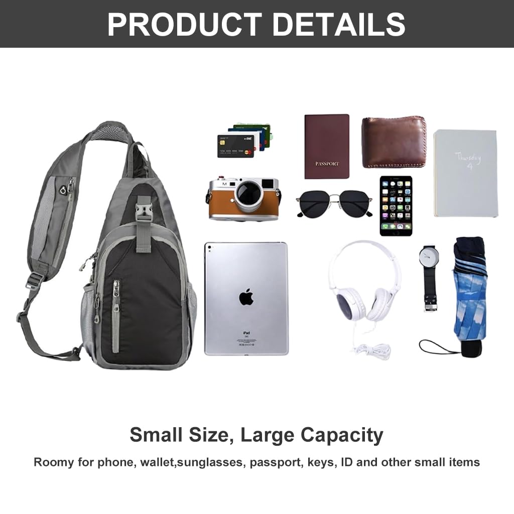 GUSTAVE Chest Bag for Men with Multi Pockets and Breathable Strap 19x11x38cm | Hiking & Travel