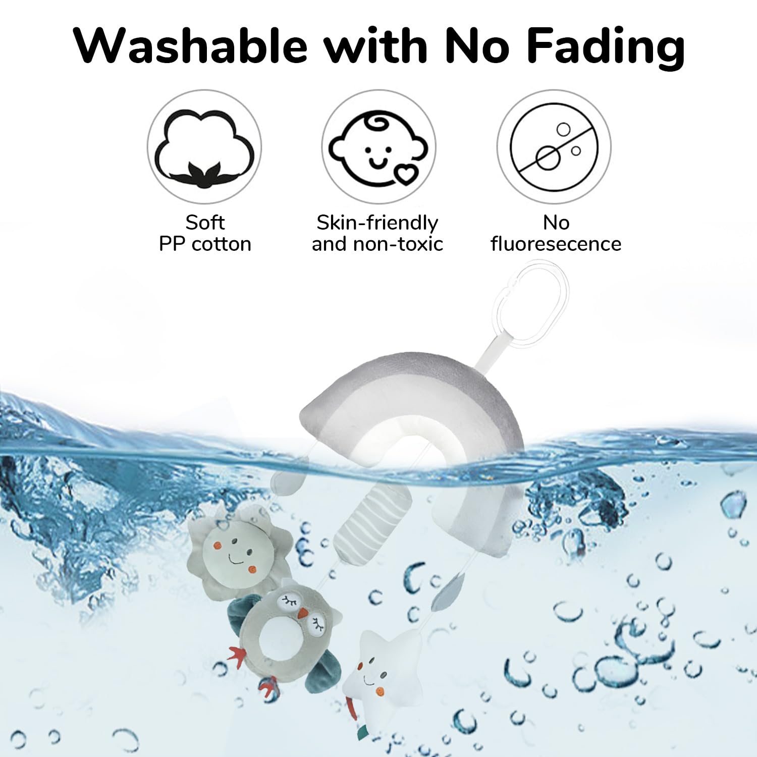 SNOWIE SOFT Owl Plush Baby Toy for Crib and Stroller with Squeaky Device | Low Saturation Colors