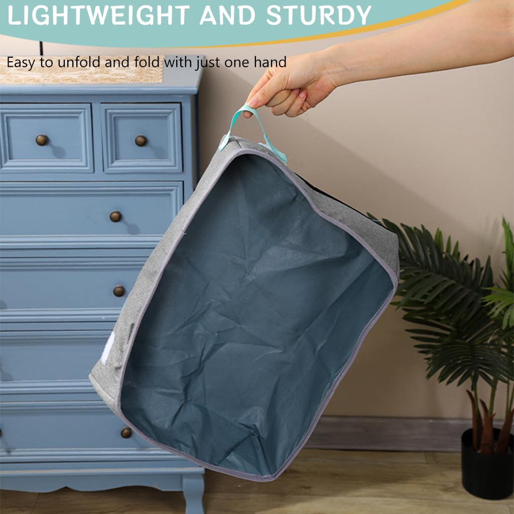 Qpets Foldable Cat Litter Box for Indoor and Outdoor Use with Waterproof Oxford Liner 48x38x12CM