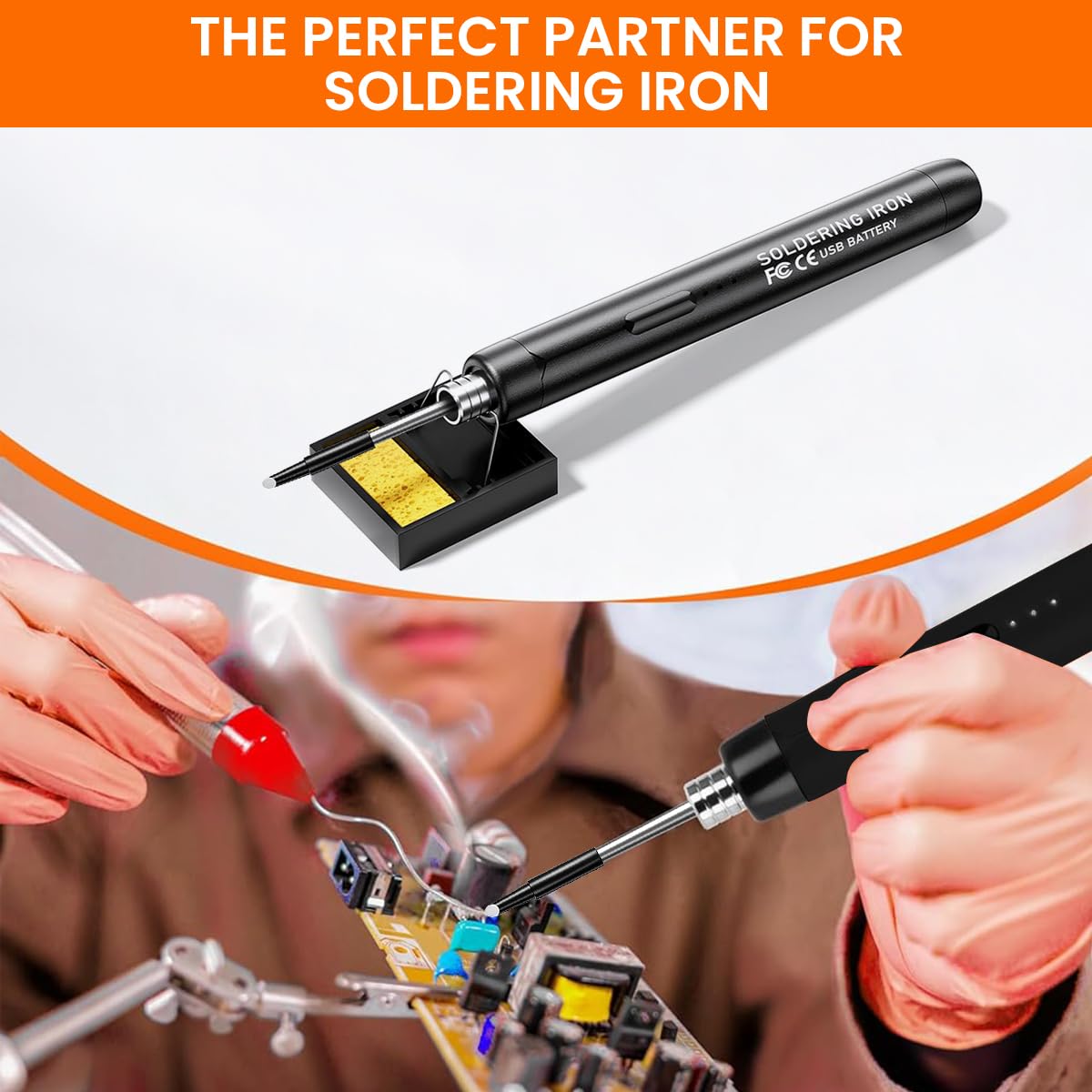 Serplex Soldering Iron Tips 4PCS for USB 5V8W Tool featuring Ceramic Heating Component