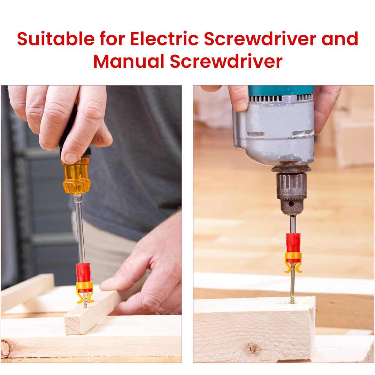 Serplex Screwdriver Bits Magnetizer Kit with 4 Rings and 1 Holder for Electric Drill Use | Plastic Magnetic Rings for DIY and Repair Tasks