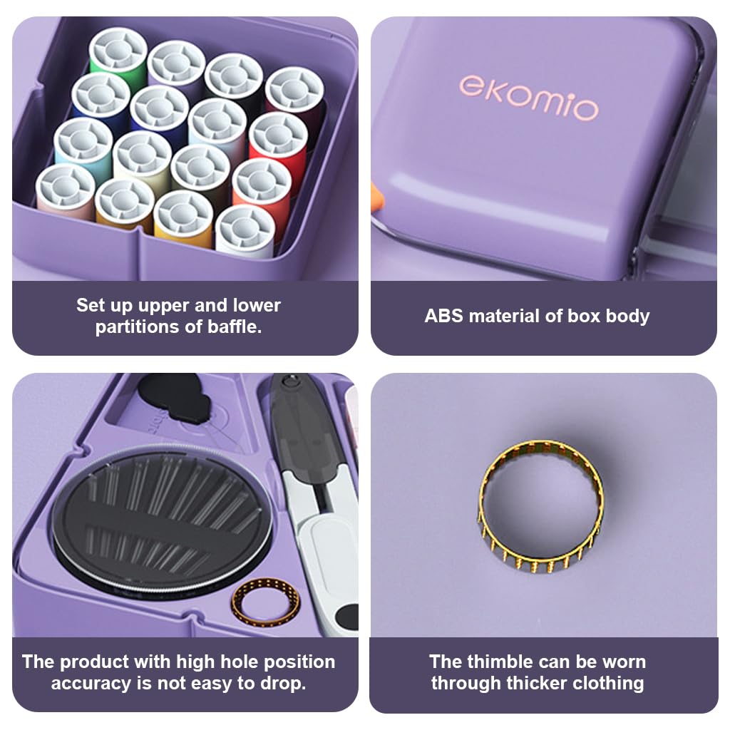 ELEPHANTBOAT Sewing Kit for Home and Travel Use with 21pcs Tools and Portable Storage Case