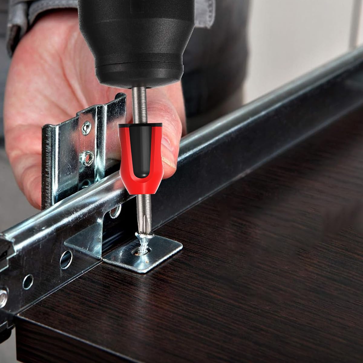 Serplex Screwdriver Bits Magnetizer Kit with 4 Rings and 1 Holder for Electric Drill Use | Plastic Magnetic Rings for DIY and Repair Tasks