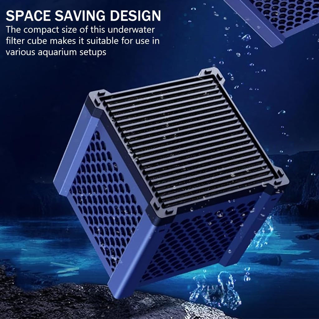 Qpets Fish Tank Water Filter for Aquariums with Charcoal Filtration Cube | Eco-Friendly Odor Removal