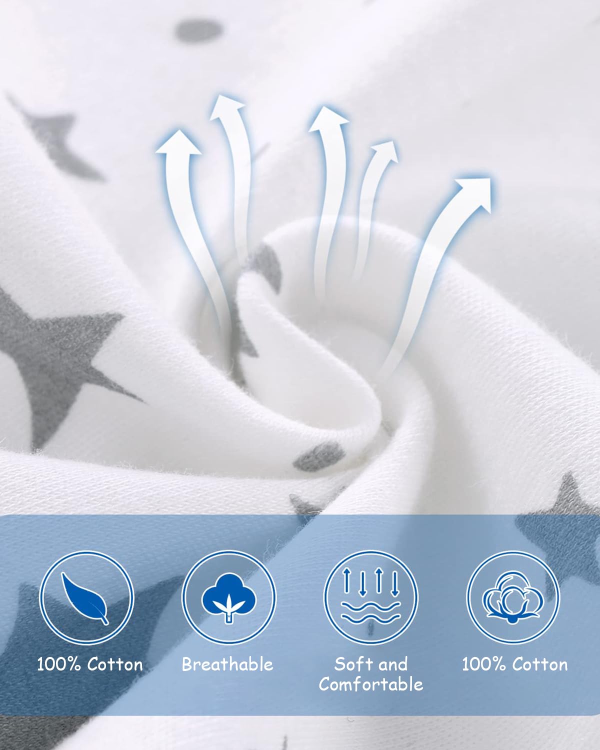 SNOWIE SOFT Baby Swaddles for Newborns, 100% Cotton Baby Swaddle Wrap for Newborns Arms Up Baby Sleeping Blanket Zipping Baby Sleeping Bag Newborn Sleep Sacks for Startle Reflex for Baby 0-6 Months