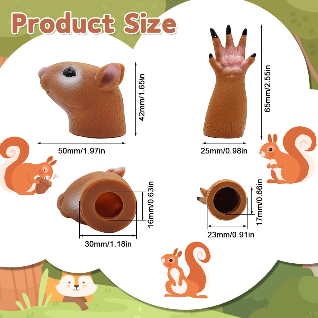 PATPAT Cartoon Squirrel Finger Toys 5PCS for Storytelling with Soft PVC | Kids Learning Play