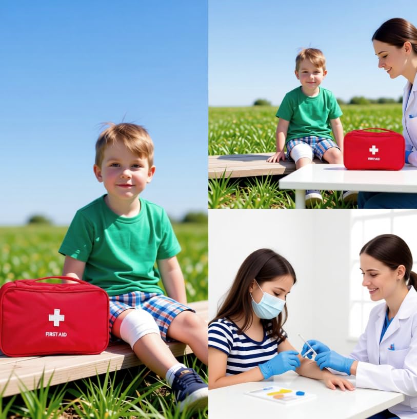 Zibuyu First Aid Storage Organizer Box for Home and Travel with Adjustable Compartments | Waterproof Oxford Fabric Design