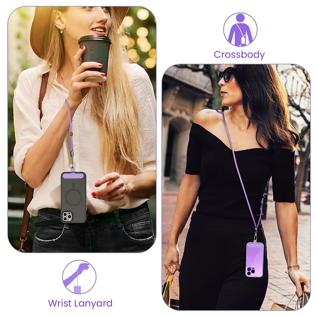 ZORBES Phone Strap for Neck and Wrist with Quick Release Attachment Insert | Adjustable Nylon Lanyard Purple