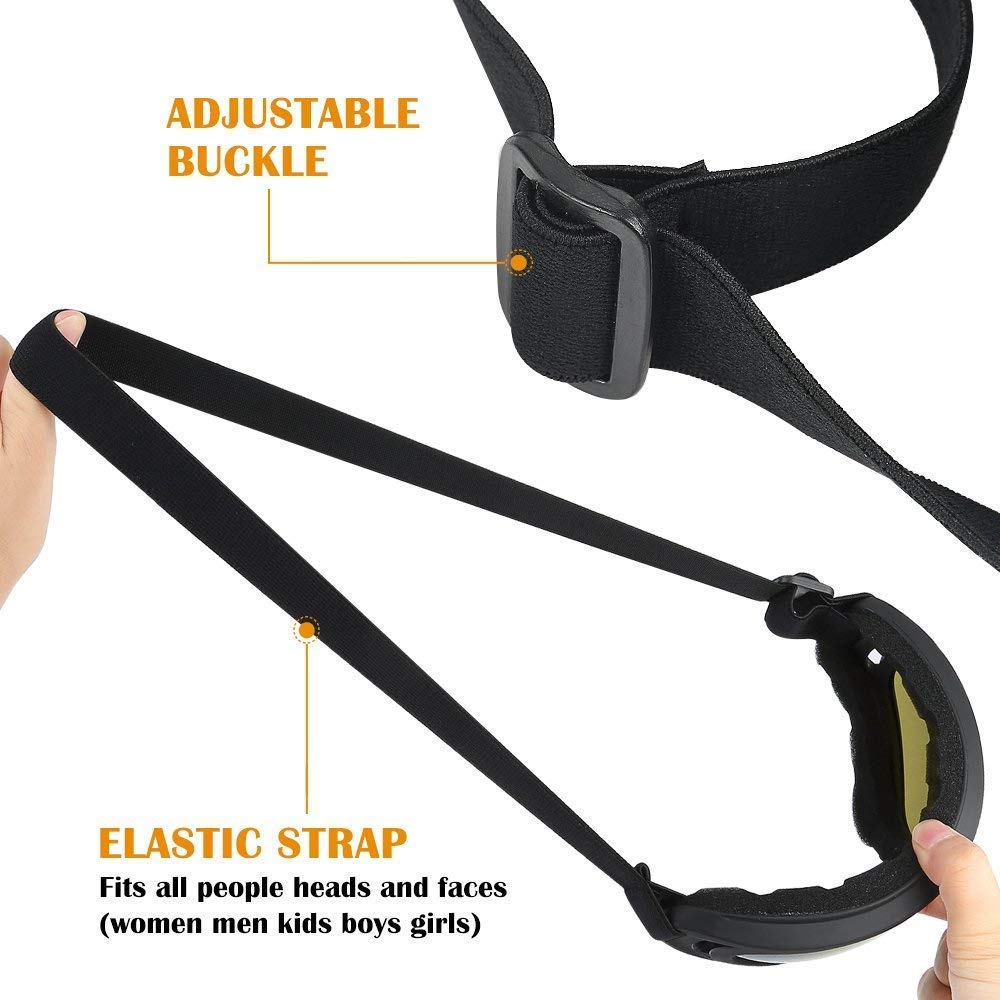 GUSTAVE Goggles for Motorcycle Riding with UV400 Protection and Windproof Foam Gasket | Yellow