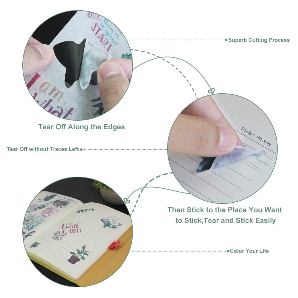 HASTHIP Scrapbooking Stickers for Planner and Album with 30 Sheets Washi Paper | Safe for Children