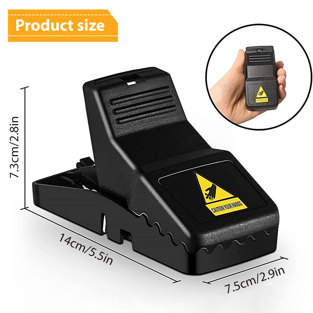 Supvox Rat Traps for Indoor and Outdoor Use with Quick Trigger & 4pcs 14×7.5×7.3cm Design
