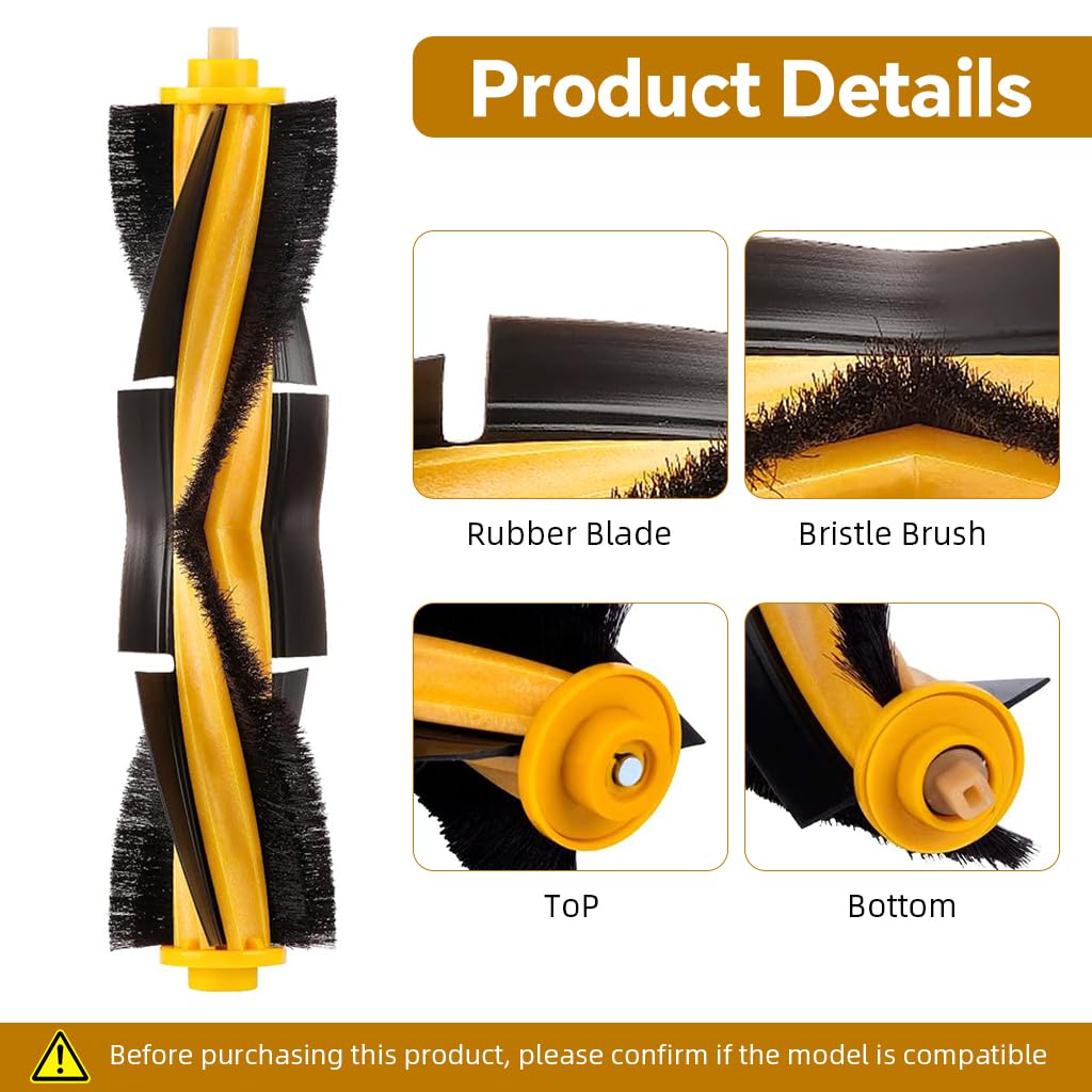 HASTHIP Replacement Main Brush for Deebot OZMO N10 N10 Plus T8 T9 featuring Dual‑Action Bristles | Tangle‑Resistant Cleaning Tool