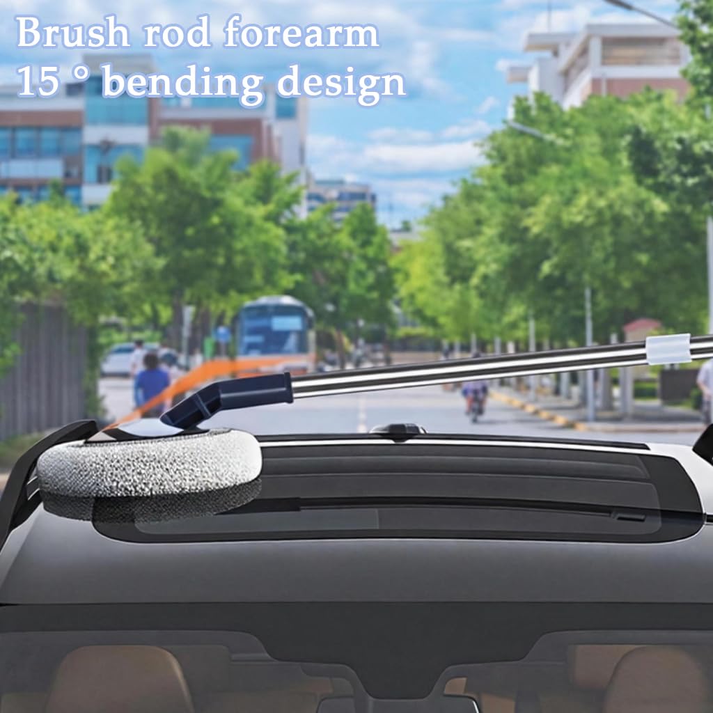 STHIRA Car Washing Mop for Cars and Windows featuring 180° Flexible Head with 45–58 in Telescopic Stainless Steel Rod