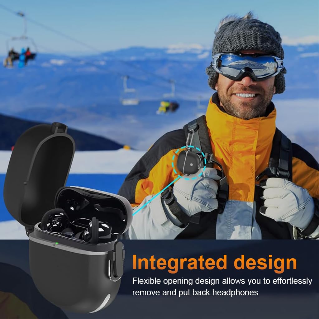 ZORBES Protective Case for QuietComfort Earbuds II 2022 with Safety Lock | 7.5x7.2cm TPU Cover and Lanyard