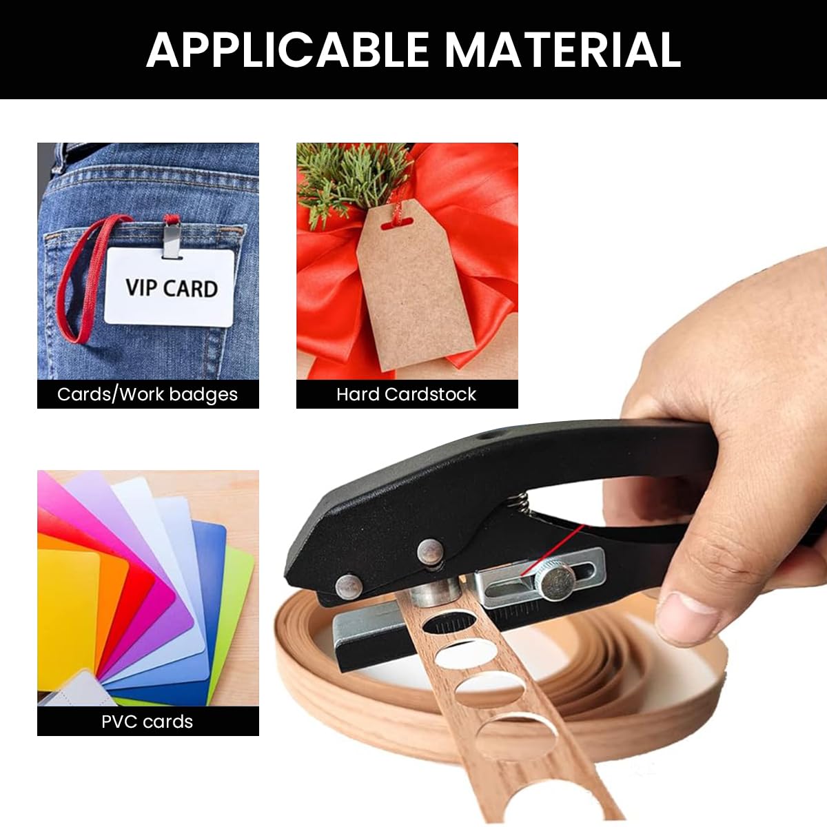 Serplex Single Hole Punch for Tags and Paper featuring 15mm Round Punch | Spring Loaded Design