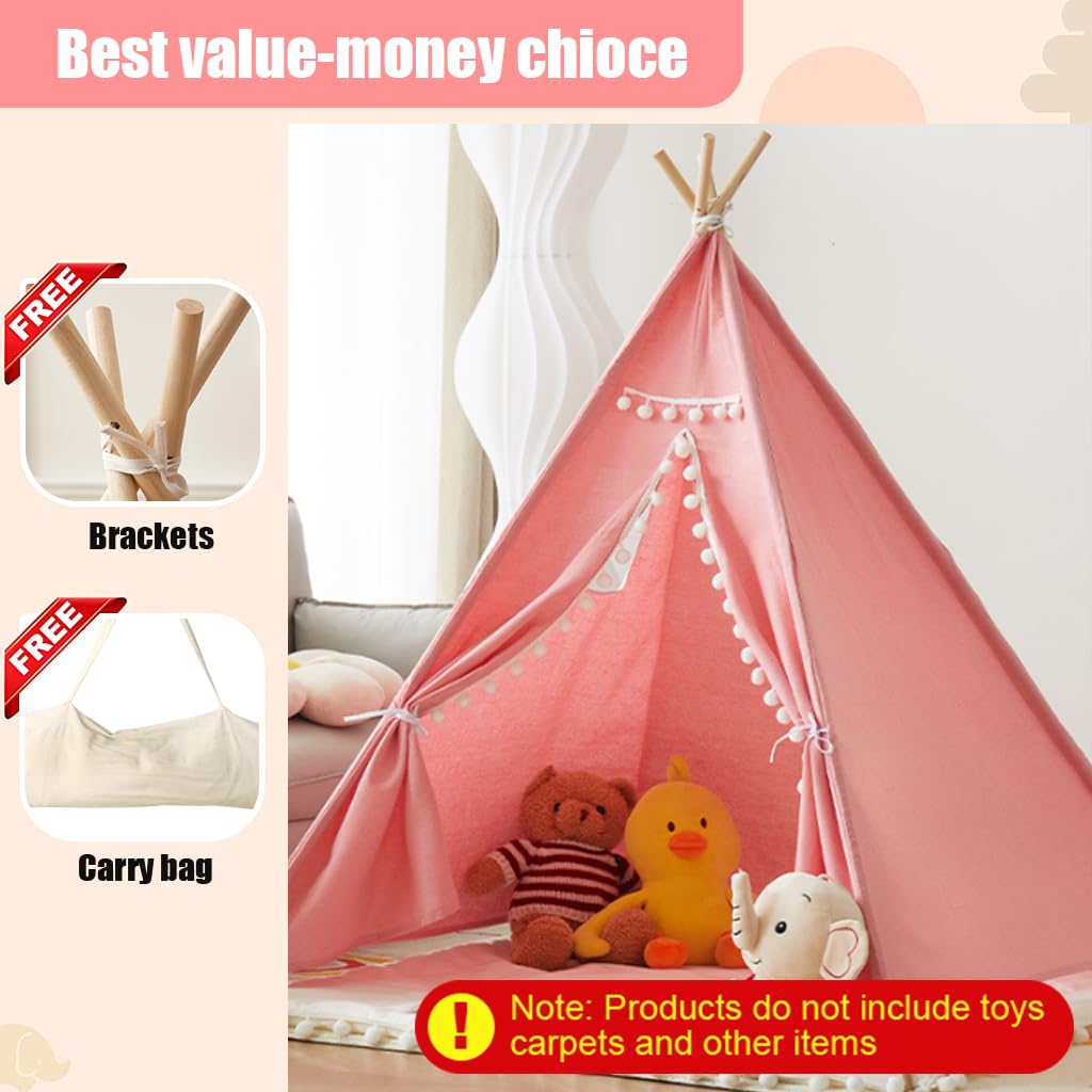 PATPAT® Foldable Tent House for Kids, Kids Tent House for Girls Storage Bag, Teepee Tent House for Girls Boys, Play House for Kids Ideal Gift, Doll House for Girls Baby Tent House Pink