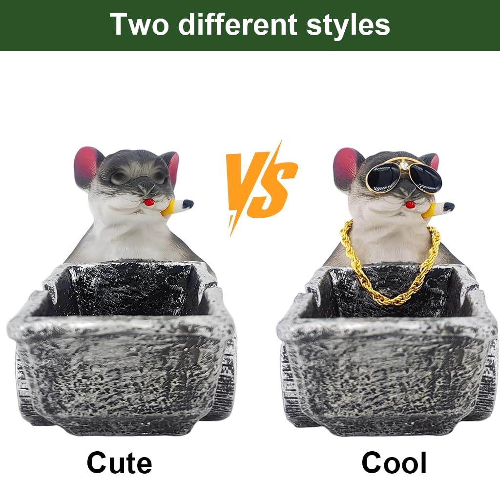 HASTHIP Fun Desk Ashtray for Home or Office featuring Resin Bulldog Wheelbarrow Design | Cute Gift Décor