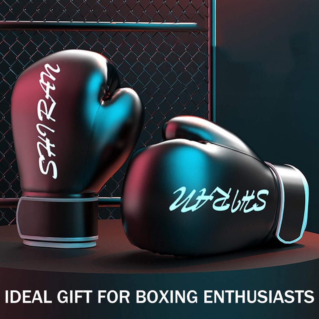 Proberos Boxing Gloves for Teens and Kids with 3 Inch Padding and PU Leather | 8oz Black