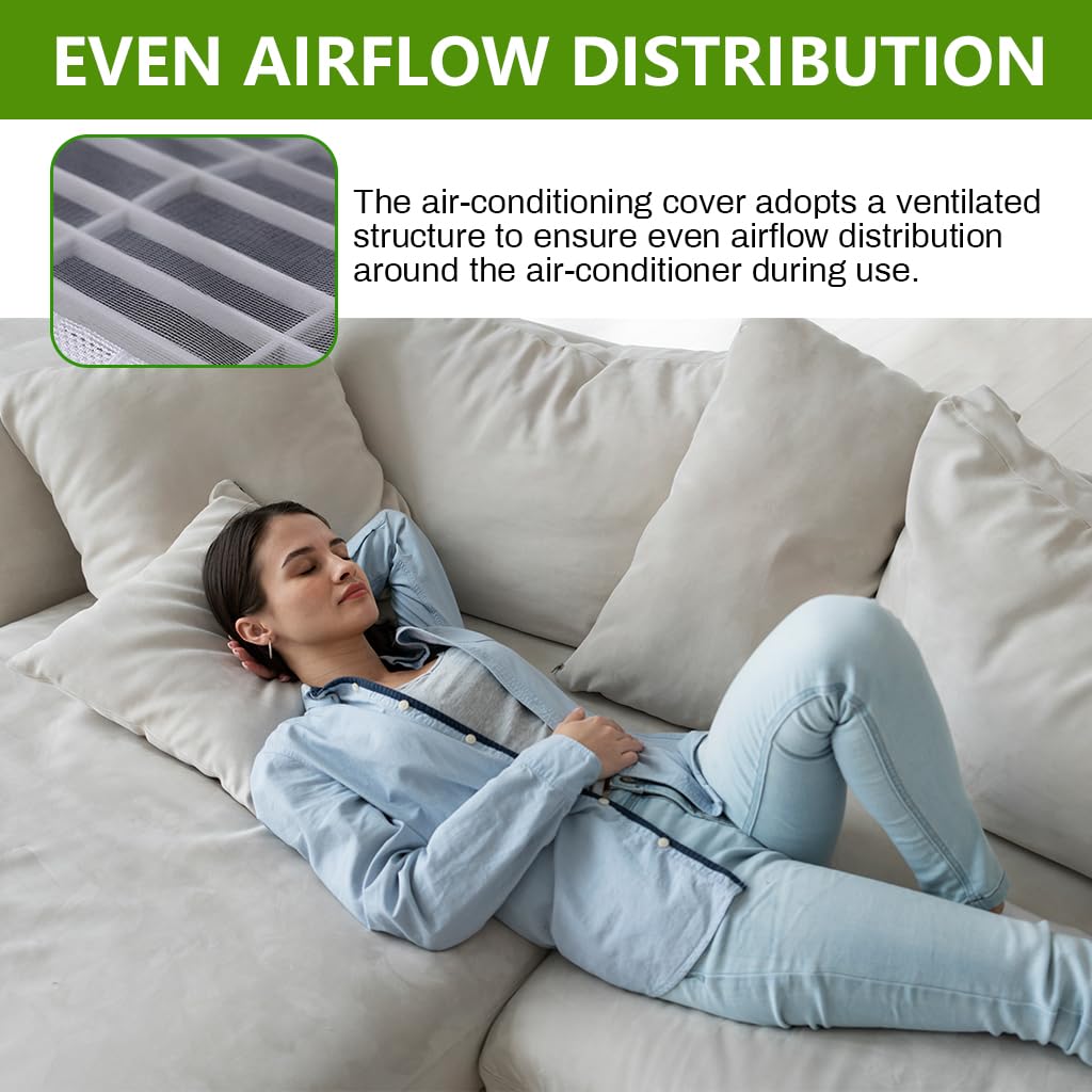 HASTHIP Dust Cover for Air Conditioner 1-1.5p Split with Floral Lace and Ventilation Design | Hand Washable Reusable Polyester