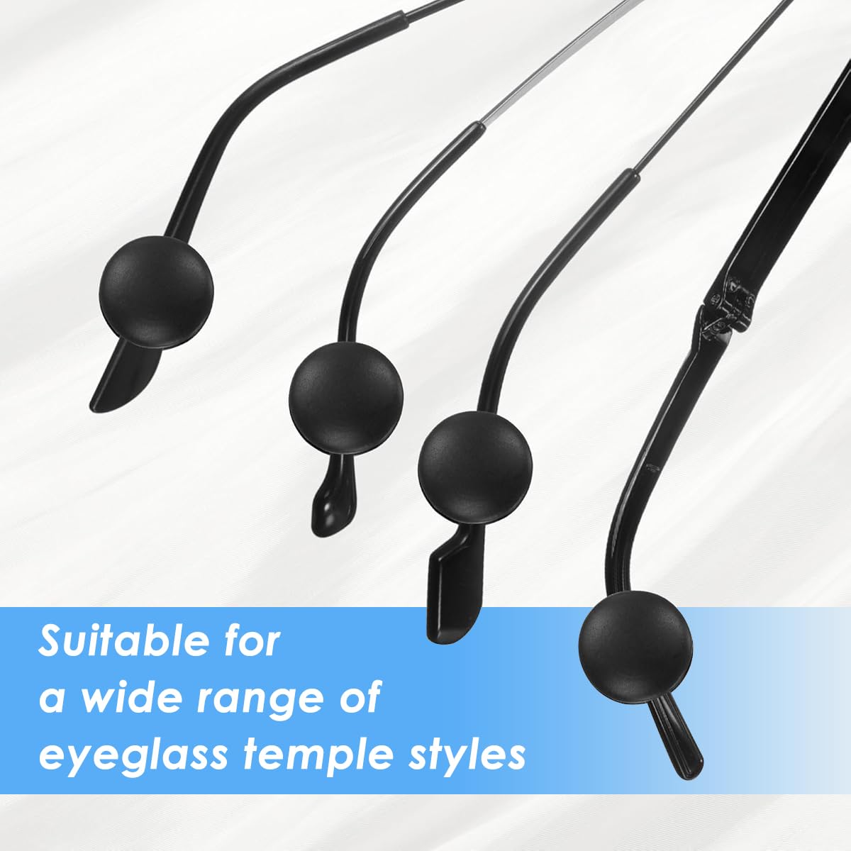 HASTHIP Specs Holder Strap Holder for Eyeglasses with Slide In Grippers 10 Pairs Black and White