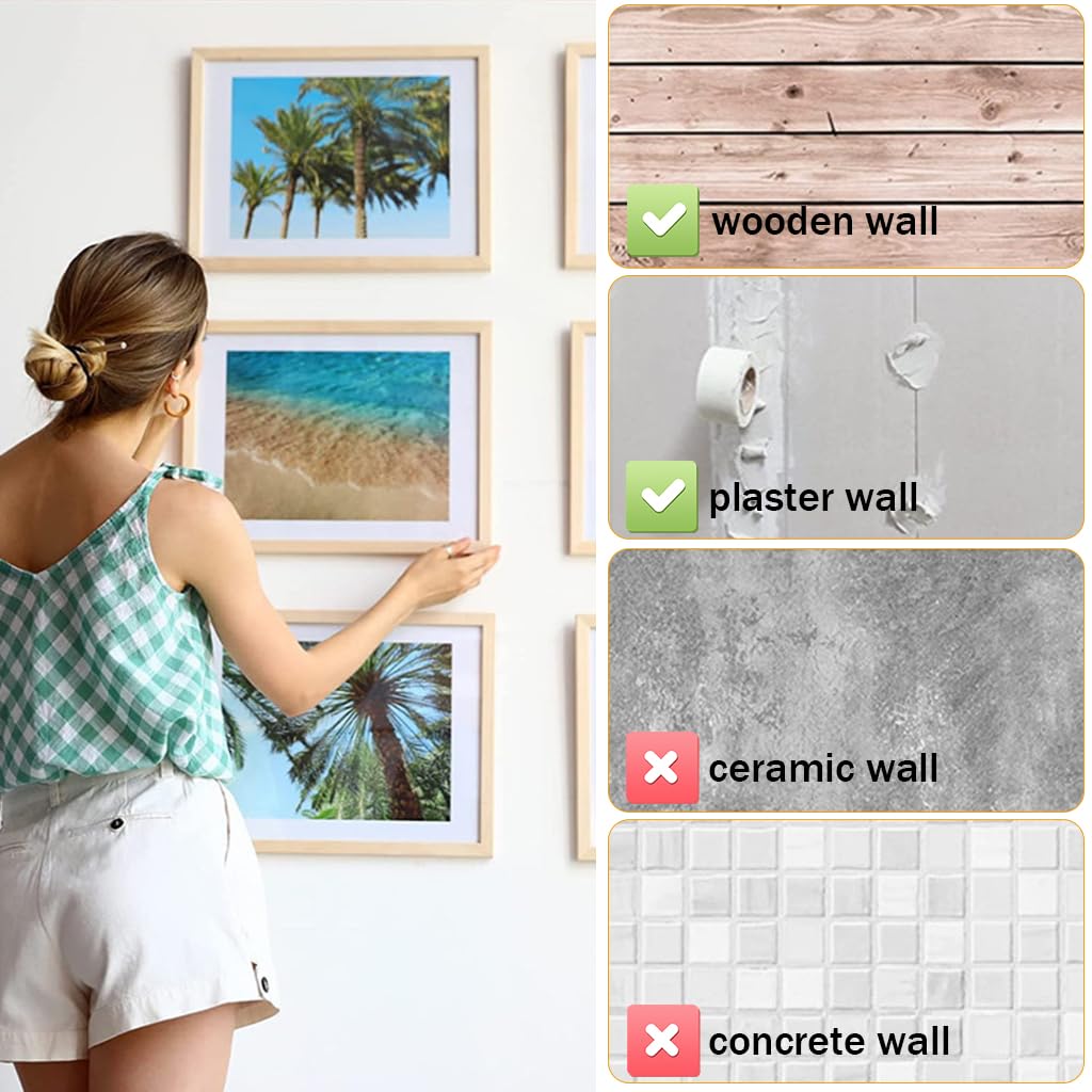 Serplex Picture Hanging Kit for Home Decor and DIY Use with 261 pcs Steel Hooks | Supports up to 75 lb