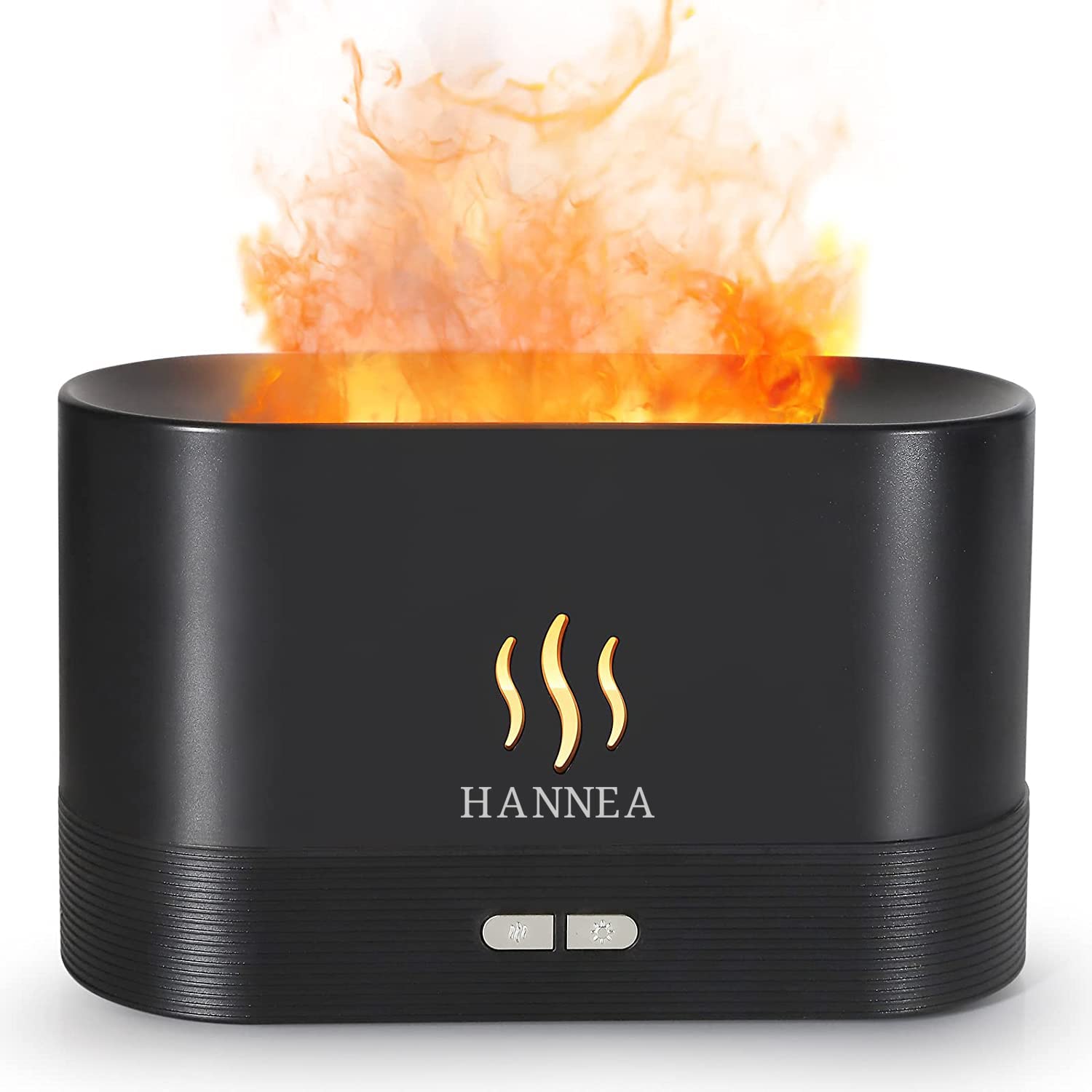 HANNEA  Moisture Essential Oil Permitted 180ML Air Humidifier for Bedroom with Flame Light, Ultrasonic Cool Mist Car Humidifier with Flame Light, Desktop Humidifier, Auto Shut-Off Protection