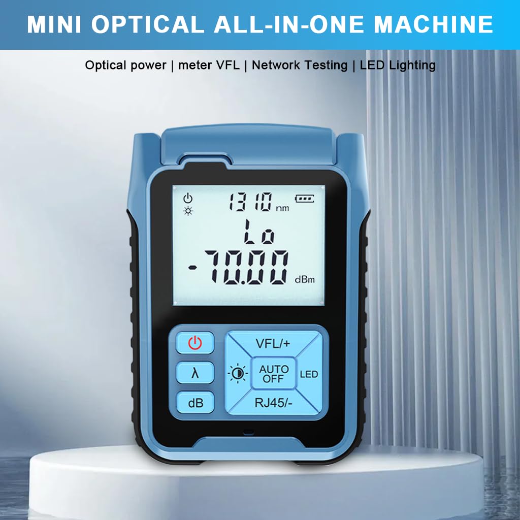 Serplex Optic Power Meter for Fiber Testing with LED Light and 7 Calibrated Wavelengths