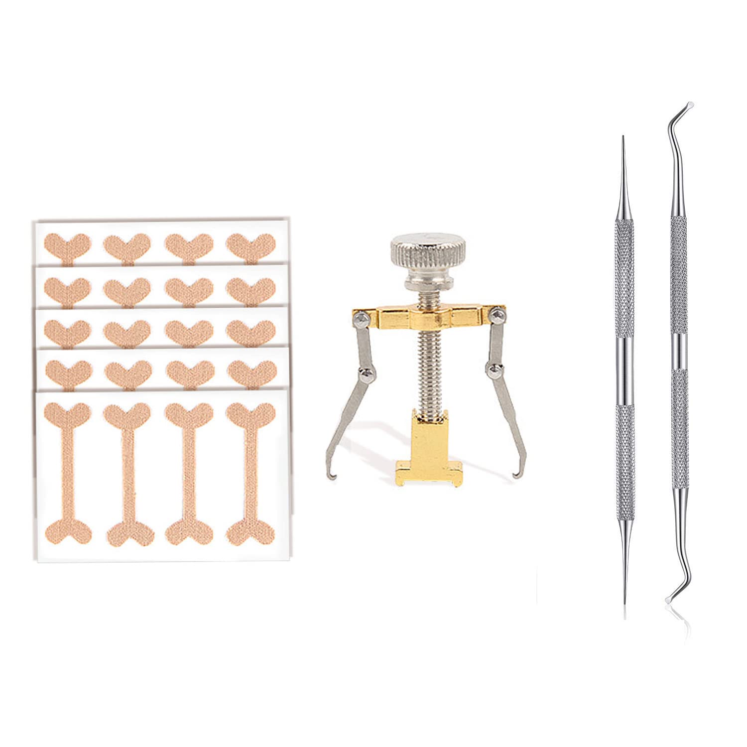 MAYCREATE Ingrown Toenail Treatment Tool Kit 8 Pieces with Lever Corrector and Zinc Alloy Tools | Includes 16 Brace Stickers