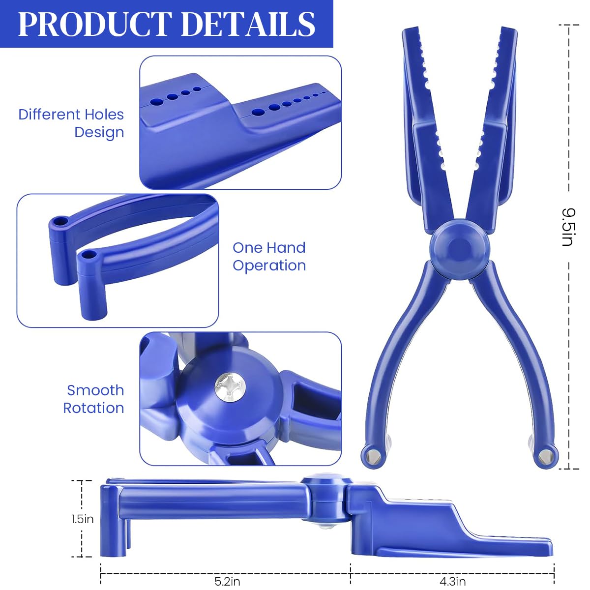 Serplex Nail Holder Plier for Hammering with 11 Size Slots and Finger Guard Safety | 2Pcs Set