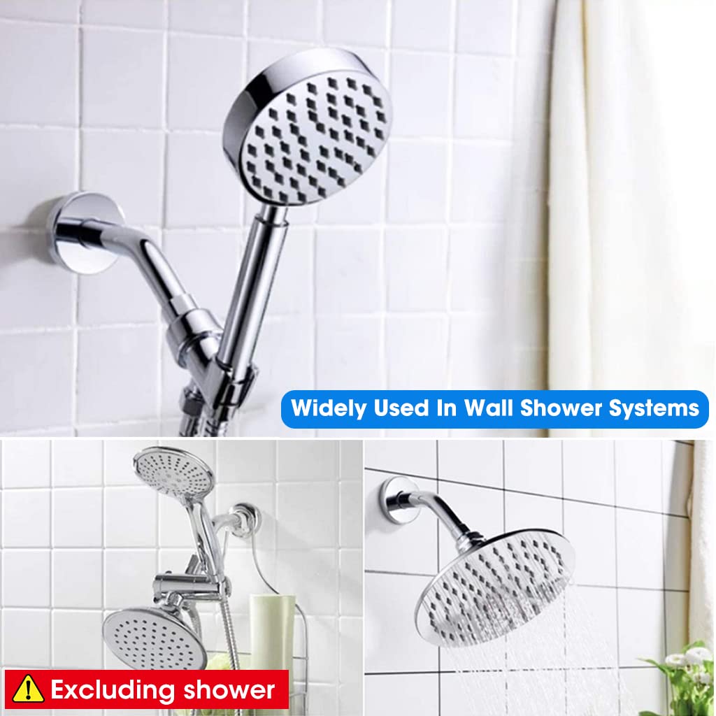 HASTHIP® Chrome Shower Arm, Wall Mounted 6 Inch Extension Shower Head Arm, Shower Arm and Flange